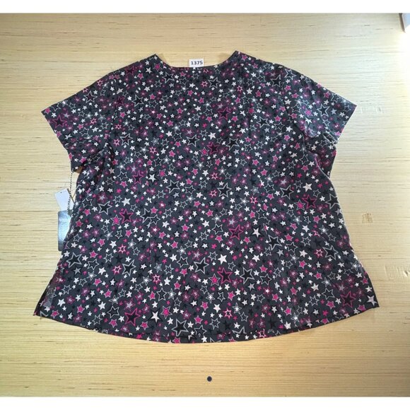 Koi Basics Women size 3X Top V-Neck star scrubs New with tags - Picture 7 of 8